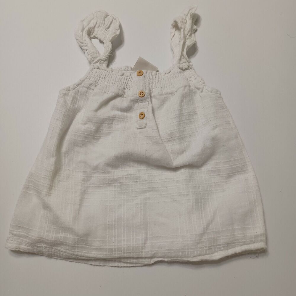 AG Jean Adriano Goldschmied Girl 3T Camisole White Ruffled Spaghetti Strap Lined